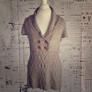 Pullover Style Tan Sweater Dress
